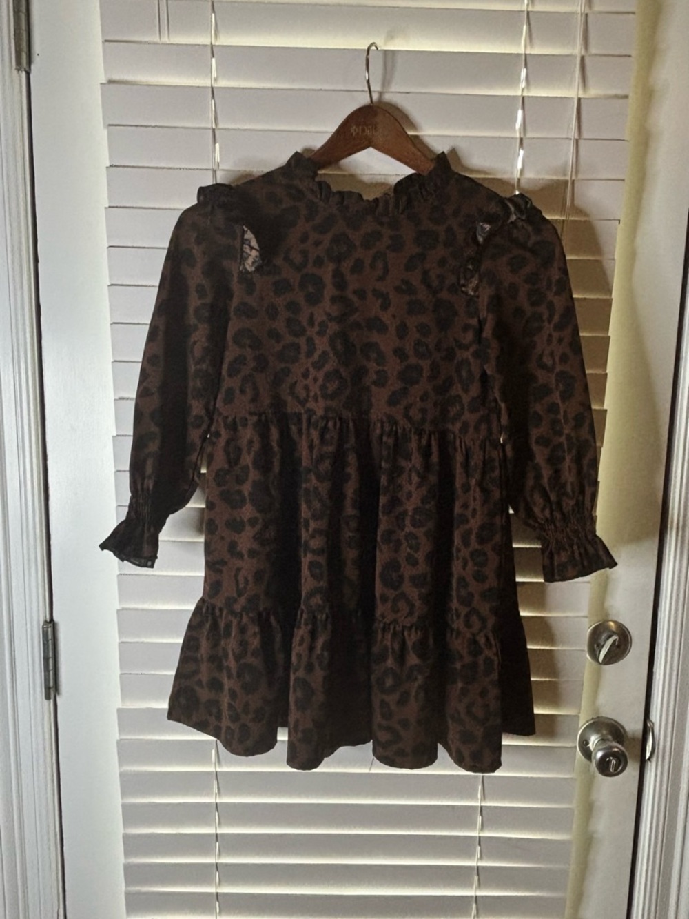 SHEIN Beige and Gray Leopard Print Top
